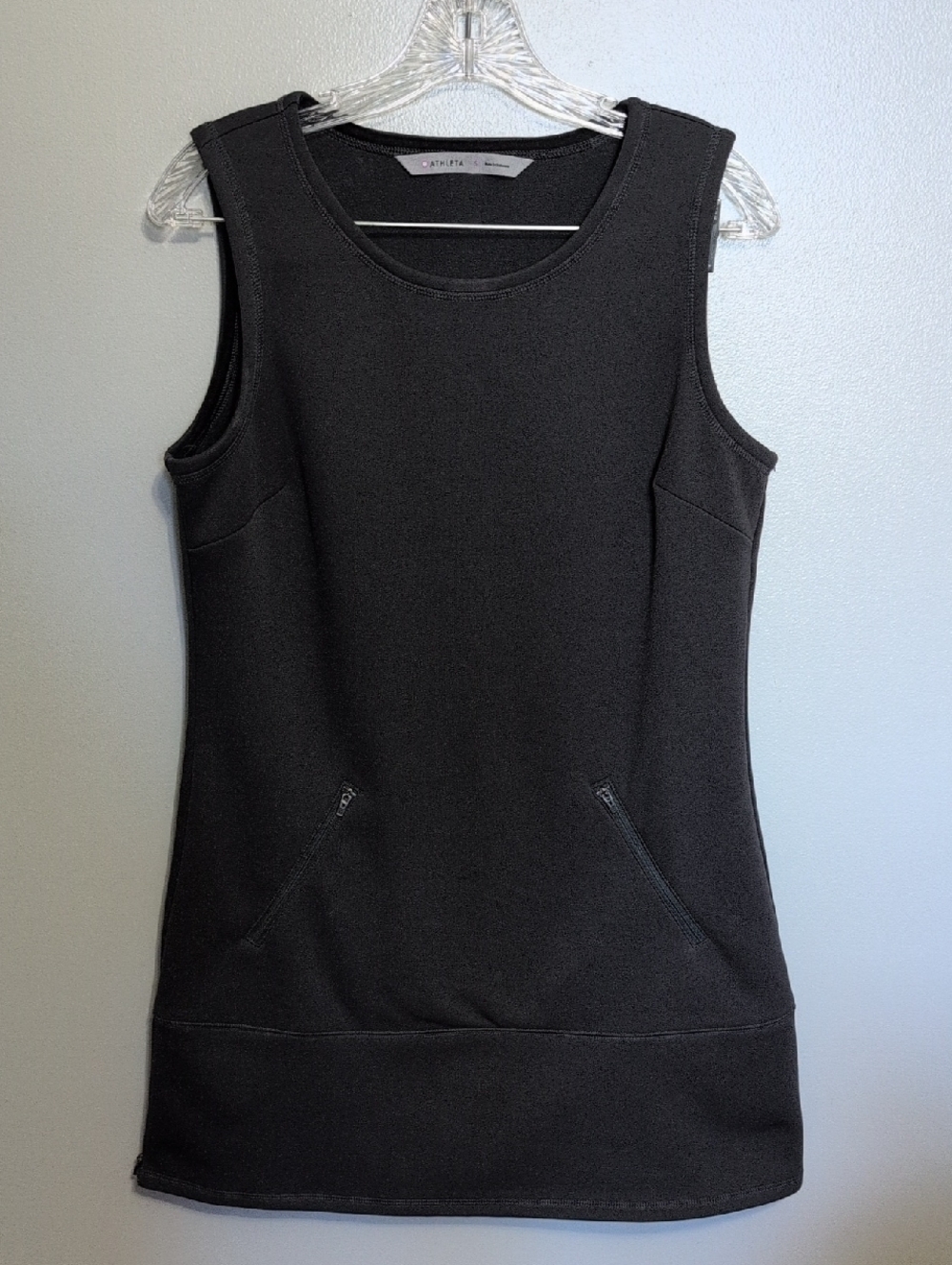 Athleta Dress Womens S Gray Hot When You're Not Fleece Lined Sleeveless Tunic